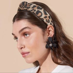 Lele Sadoughi Leopard Sweatshirt Knotted Headband